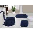 thumbnail image 1 of Home Weavers Waterford Collection 100% Cotton Non-Slip Bathroom Rug Set Machine Washable Bathroom Rug-17"x24", Bath Rug- 21"x34", Bathroom Rug- 24"x40", Navy Color 3 Piece Bath Rug set, 1 of 8