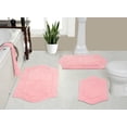 thumbnail image 1 of Home Weavers Waterford Collection 100% Cotton Non-Slip Bathroom Rug Set Machine Washable Bathroom Rug-17"x24", Bath Rug- 21"x34", Bathroom Rug- 24"x40", Pink Color 3 Piece Bath Rug set, 1 of 8