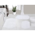 thumbnail image 1 of Home Weavers Waterford Collection 100% Cotton Non-Slip Bathroom Rug Set Machine Washable Bathroom Rug-17"x24", Bath Rug- 21"x34", Bathroom Rug- 24"x40", White Color 3 Piece Bath Rug set, 1 of 8