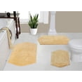 thumbnail image 1 of Home Weavers Waterford Collection 100% Cotton Non-Slip Bathroom Rug Set Machine Washable Bathroom Rug-17"x24", Bath Rug- 21"x34", Bathroom Rug- 24"x40", Yellow Color 3 Piece Bath Rug set, 1 of 8