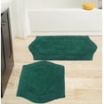 thumbnail image 1 of Home Weavers Waterford Collection 100% Cotton Non-Slip Bathroom Rug Set Machine Washable Bathroom Rug-17"x24", Bath Rug- 21"x34", Bottle Green Color 2 Piece Bath Rug set, 1 of 8