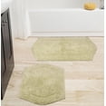 thumbnail image 1 of Home Weavers Waterford Collection 100% Cotton Non-Slip Bathroom Rug Set Machine Washable Bathroom Rug-17"x24", Bath Rug- 21"x34", Green Color 2 Piece Bath rug set, 1 of 8