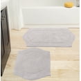 thumbnail image 1 of Home Weavers Waterford Collection 100% Cotton Non-Slip Bathroom Rug Set Machine Washable Bathroom Rug-17"x24", Bath Rug- 21"x34", Light Gray Color 2 Piece Bath Rug set, 1 of 8