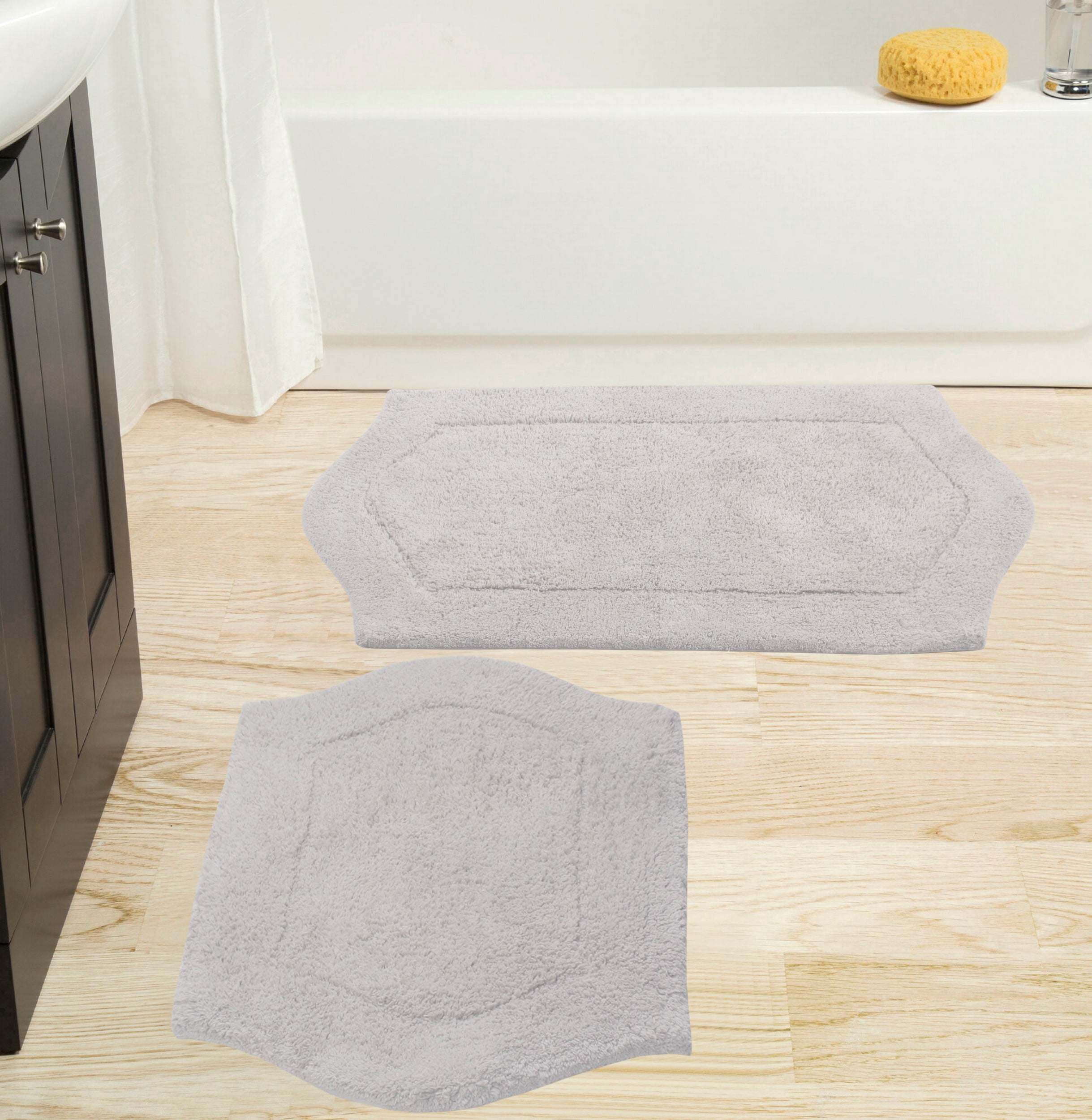 Wranger Bath Rug Home Weavers Waterford Collection 100% Cotton Non-Slip Bathroom Rug Set ...
