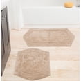thumbnail image 1 of Home Weavers Waterford Collection 100% Cotton Non-Slip Bathroom Rug Set Machine Washable Bathroom Rug-17"x24", Bath Rug- 21"x34", Linen Color 2 Piece Bath Rug set, 1 of 8