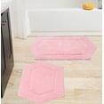 thumbnail image 1 of Home Weavers Waterford Collection 100% Cotton Non-Slip Bathroom Rug Set Machine Washable Bathroom Rug-17"x24", Bath Rug- 21"x34", Pink Color 2 Piece Bath Carpet set, 1 of 8