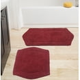 thumbnail image 1 of Home Weavers Waterford Collection 100% Cotton Non-Slip Bathroom Rug Set Machine Washable Bathroom Rug-17"x24", Bath Rug- 21"x34", Red Color 2 Piece Bath rug set, 1 of 8