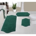 thumbnail image 1 of Home Weavers Waterford Collection 100% Cotton Non-Slip Bathroom Rug Set Machine Washable Bathroom Rug-17"x24", Bath Rug- 21"x34", Runner- 22"x60", Bottle Green Color 3 Piece Bath Rug set, 1 of 8