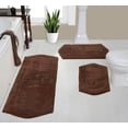 thumbnail image 1 of Home Weavers Waterford Collection 100% Cotton Non-Slip Bathroom Rug Set Machine Washable Bathroom Rug-17"x24", Bath Rug- 21"x34", Runner- 22"x60", Chocolate Color 3 Piece Bath rug set, 1 of 8