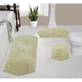 thumbnail image 1 of Home Weavers Waterford Collection 100% Cotton Non-Slip Bathroom Rug Set Machine Washable Bathroom Rug-17"x24", Bath Rug- 21"x34", Runner- 22"x60", Green Color 3 Piece Bath Rug set, 1 of 8