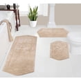 thumbnail image 1 of Home Weavers Waterford Collection 100% Cotton Non-Slip Bathroom Rug Set Machine Washable Bathroom Rug-17"x24", Bath Rug- 21"x34", Runner- 22"x60", Linen Color 3 Piece Bath rug set, 1 of 8
