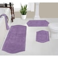 thumbnail image 1 of Home Weavers Waterford Collection 100% Cotton Non-Slip Bathroom Rug Set Machine Washable Bathroom Rug-17"x24", Bath Rug- 21"x34", Runner- 22"x60", Purple Color 3 Piece Bath Rug set, 1 of 8