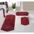thumbnail image 1 of Home Weavers Waterford Collection 100% Cotton Non-Slip Bathroom Rug Set Machine Washable Bathroom Rug-17"x24", Bath Rug- 21"x34", Runner- 22"x60", Red Color 3 Piece Bath rug set, 1 of 8