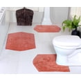 thumbnail image 1 of HOME WEAVERS Waterford Collection 100% Cotton Non-Slip Bathroom Rug Set Machine Washable Bathroom Rug-17"x24", Bath Rug- 21"x34", U Shaped Contour- 20"x20", Coral Color 3 Piece Bath Rug set, 1 of 8