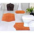 thumbnail image 1 of Home Weavers Waterford Collection 100% Cotton Non-Slip Bathroom Rug Set Machine Washable Bathroom Rug-17"x24", Bath Rug- 21"x34", U Shaped Contour- 20"x20", Terracotta Color 3 Piece Bath Rug set, 1 of 8