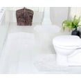 thumbnail image 1 of Home Weavers Waterford Collection 100% Cotton Non-Slip Bathroom Rug Set Machine Washable Bathroom Rug-17"x24", Bath Rug- 21"x34", U Shaped Contour- 20"x20", White Color 3 Piece Bath Rug set, 1 of 8