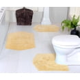 thumbnail image 1 of Home Weavers Waterford Collection 100% Cotton Non-Slip Bathroom Rug Set Machine Washable Bathroom Rug-17"x24", Bath Rug- 21"x34", U Shaped Contour- 20"x20", Yellow Color 3 Piece Bath rug set, 1 of 8