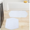 thumbnail image 1 of Home Weavers Waterford Collection 100% Cotton Non-Slip Bathroom Rug Set Machine Washable Bathroom Rug-17"x24", Bath Rug- 21"x34", White Color 2 Piece Bath Rug set, 1 of 8
