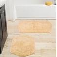 thumbnail image 1 of Home Weavers Waterford Collection 100% Cotton Non-Slip Bathroom Rug Set Machine Washable Bathroom Rug-17"x24", Bath Rug- 21"x34", Yellow Color 2 Piece Bath Rug set, 1 of 8