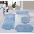 thumbnail image 1 of Home Weavers Waterford Collection 100% Cotton Non-Slip Bathroom Rug Set Machine Washable Bathroom Rug, Bath Rug, Bathroom Rug, Runner, Blue Color 4 Piece Bath Rug set, 1 of 8