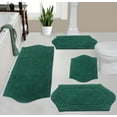 thumbnail image 1 of Home Weavers Waterford Collection 100% Cotton Non-Slip Bathroom Rug Set Machine Washable Bathroom Rug, Bath Rug, Bathroom Rug, Runner, Bottle Green Color 4 Piece Bath Carpet set, 1 of 8