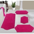thumbnail image 1 of Home Weavers Waterford Collection 100% Cotton Non-Slip Bathroom Rug Set Machine Washable Bathroom Rug, Bath Rug, Bathroom Rug, Runner, Hot Pink Color 4 Piece Bath Rug set, 1 of 8