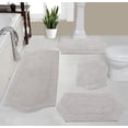 thumbnail image 1 of Home Weavers Waterford Collection 100% Cotton Non-Slip Bathroom Rug Set Machine Washable Bathroom Rug, Bath Rug, Bathroom Rug, Runner, Light Gray Color 4 Piece Bath Rug set, 1 of 8