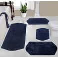 thumbnail image 1 of Home Weavers Waterford Collection 100% Cotton Non-Slip Bathroom Rug Set Machine Washable Bathroom Rug, Bath Rug, Bathroom Rug, Runner, Navy Color 4 Piece Bath Rug set, 1 of 8