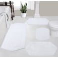 thumbnail image 1 of Home Weavers Waterford Collection 100% Cotton Non-Slip Bathroom Rug Set Machine Washable Bathroom Rug, Bath Rug, Bathroom Rug, Runner, White Color 4 Piece Bath Rug set, 1 of 8