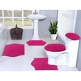 thumbnail image 1 of Home Weavers Waterford Collection 100% Cotton Non-Slip Bathroom Rug Set Machine Washable Bathroom Rug, Bath Rug, U Shaped Contour, Lid Cover, Toilet Tank Cover, Hot Pink Color 5 Piece Bath Rug set, 1 of 8