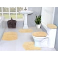 thumbnail image 1 of Home Weavers Waterford Collection 100% Cotton Non-Slip Bathroom Rug Set Machine Washable Bathroom Rug, Bath Rug, U Shaped Contour, Lid Cover, Toilet Tank Cover, Yellow Color 5 Piece Bath Rug set, 1 of 8