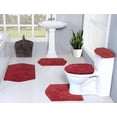 thumbnail image 1 of Home Weavers Waterford Collection 100% Cotton Non-Slip Bathroom Rug Set Machine Washable Bathroom Rug, Bath Rug, U Shaped Contour, Lid Cover, Toilet Tank Cover, Red Color 5 Piece Bath rug set, 1 of 8