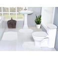 thumbnail image 1 of Home Weavers Waterford Collection 100% Cotton Non-Slip Bathroom Rug Set Machine Washable Bathroom Rug, Bath Rug, U Shaped Contour, Lid Cover, Toilet Tank Cover, White Color 5 Piece Bath rug set, 1 of 8