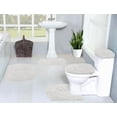 thumbnail image 1 of Home Weavers Waterford Collection 100% Cotton Non-Slip Bathroom Rug Set Machine Washable Bathroom Rug, Bath Rug, U Shaped Contour, Lid Cover, Toilet Tank Cover, Ivory Color 5 Piece Bath Carpet set, 1 of 8
