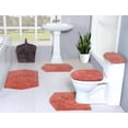 thumbnail image 1 of HOME WEAVERS Waterford Collection 100% Cotton Non-Slip Bathroom Rug Set Machine Washable Bathroom Rug, Bath Rug, U Shaped Contour, Lid Cover, Toilet Tank Cover, Coral Color 5 Piece Bath Rug set, 1 of 8