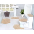 thumbnail image 1 of Home Weavers Waterford Collection 100% Cotton Non-Slip Bathroom Rug Set Machine Washable Bathroom Rug, Bath Rug, U Shaped Contour, Lid Cover, Toilet Tank Cover, Linen Color 5 Piece Bath Rug set, 1 of 8