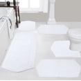thumbnail image 1 of Home Weavers Waterford Collection 100% Cotton Non-Slip Bathroom Rug Set Machine Washable Bathroom Rug, Bath Rug, U Shaped Contour, Runner, Bathroom Rug, White Color 5 Piece Bath Rug set, 1 of 8