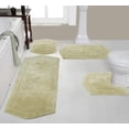thumbnail image 1 of Home Weavers Waterford Collection 100% Cotton Non-Slip Bathroom Rug Set Machine Washable Bathroom Rug, Bath Rug, U Shaped Contour, Runner, Green Color 4 Piece Bath Rug set, 1 of 8