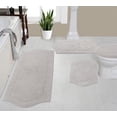 thumbnail image 1 of Home Weavers Waterford Collection 100% Cotton Non-Slip Bathroom Rug Set Machine Washable Toilet Lid Cover, Bath Rug, Bathroom Rug, Runner, Light Gray Color 4 Piece Bath Rug set, 1 of 8