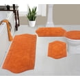 thumbnail image 1 of Home Weavers Waterford Collection 100% Cotton Non-Slip Bathroom Rug Set Machine Washable Toilet Lid Cover, Bath Rug, Bathroom Rug, Runner, Terracotta Color 4 Piece Bath Rug set, 1 of 8