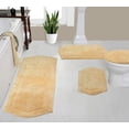thumbnail image 1 of Home Weavers Waterford Collection 100% Cotton Non-Slip Bathroom Rug Set Machine Washable Toilet Lid Cover, Bath Rug, Bathroom Rug, Runner, Yellow Color 4 Piece Bath Rug set, 1 of 8