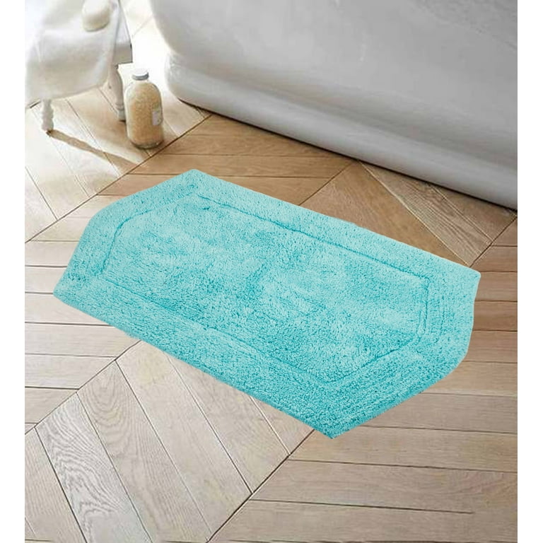 Home Weavers Inc 22x60 Waterford Collection Turquoise Cotton Tufted Bath Rug - Home Weavers