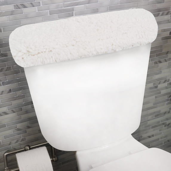 Home Weavers Waterford Collection 100% Cotton Tufted Bath Rug, Non-Slip Bath Carpet, Machine Wash Dry, bath rugs for Bathroom Floor, 10" x 22" Tank Cover, White Rug