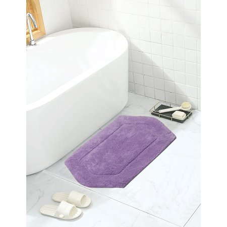Home Weavers Waterford Collection 100% Cotton Tufted Bath Rug, Non-Slip Bath Mats, Machine Washable bath rugs for Bathroom, 17"x24", Purple Rug