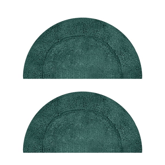 Home Weavers Waterford Collection 100% Cotton Tufted Bath Rug Set, Soft & Absorbent Non-Slip Bath Mats, Machine Washable, Set of 2 Identical 17"x30" Rugs, Bottle Green