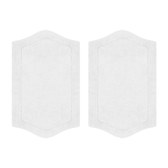 Home Weavers Waterford 100% Cotton Tufted Non-Slip Bath Rug Set, 21" x 34", Light Gray, Set of 2