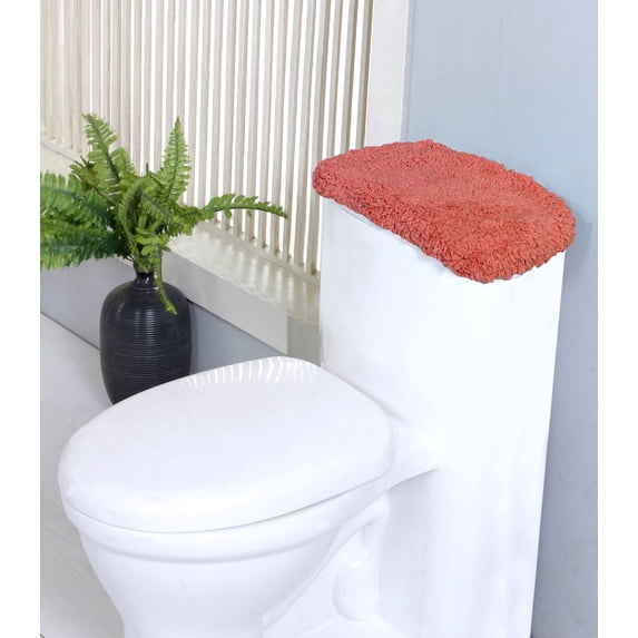 HOME WEAVERS Waterford Collection Cotton Toilet Tank Cover, 10" x 22", Coral