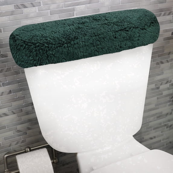 HOME WEAVERS Waterford Collection Cotton Toilet Tank Cover, 10" x 22", Bottle Green
