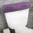 thumbnail image 1 of Home Weavers Waterford Collection Bathroom Rug 100% Cotton Fabric, Soft Absorbent, Elastic Edges, Machine Wash Dry, Toilet Tank Lid Cover for Bathroom, 10"x22" Tank Cover, Purple, 1 of 10
