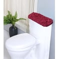 thumbnail image 1 of Home Weavers Bell Flower Collection 100% Cotton Tufted Bath Rugs, Extra Soft and Absorbent Bath Rugs, Non-Slip Bath Mats, Machine Washable, Bath Mats for Bathroom Floor, 10"x22" Tank Lid Cover, Red, 1 of 7